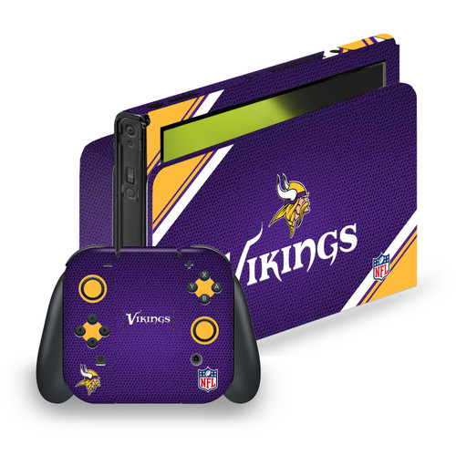 NFL Minnesota Vikings Stripe Vinyl Sticker Skin Decal Cover for Nintendo Switch OLED Bundle