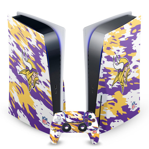NFL Minnesota Vikings Camou Vinyl Sticker Skin Decal Cover for Sony PS5 Disc Edition Bundle