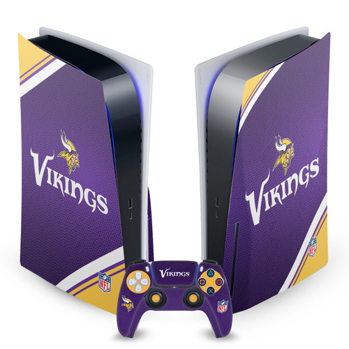 NFL Minnesota Vikings Stripe Vinyl Sticker Skin Decal Cover for Sony PS5 Disc Edition Bundle