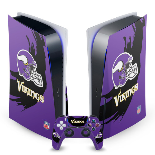 NFL Minnesota Vikings Sweep Stroke Vinyl Sticker Skin Decal Cover for Sony PS5 Disc Edition Bundle