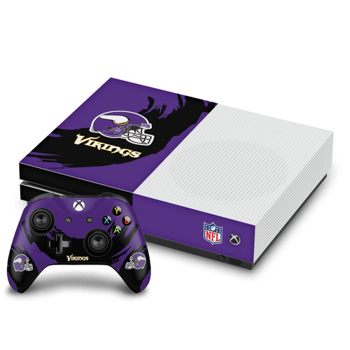 NFL Minnesota Vikings Sweep Stroke Vinyl Sticker Skin Decal Cover for Microsoft One S Console & Controller
