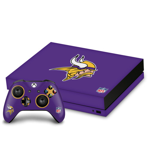 NFL Minnesota Vikings Plain Vinyl Sticker Skin Decal Cover for Microsoft Xbox One X Bundle