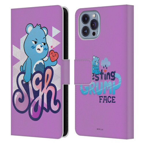 Care Bears Graphics Grumpy Leather Book Wallet Case Cover For Apple iPhone 14