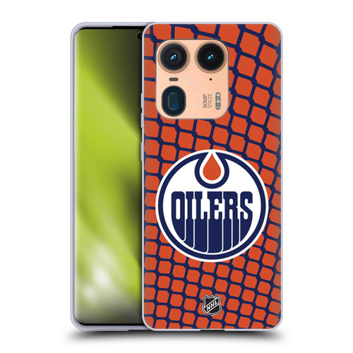 NHL Edmonton Oilers Net Pattern Soft Gel Case for Motorola Edge 50 Ultra/X50 Ultra