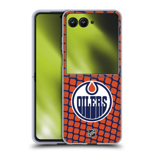 NHL Edmonton Oilers Net Pattern Soft Gel Case for Motorola Razr 50 Ultra