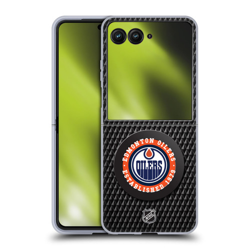 NHL Edmonton Oilers Puck Texture Soft Gel Case for Motorola Razr 50 Ultra