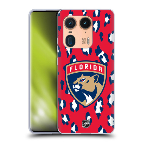 NHL Florida Panthers Leopard Pattern Soft Gel Case for Motorola Edge 50 Ultra/X50 Ultra