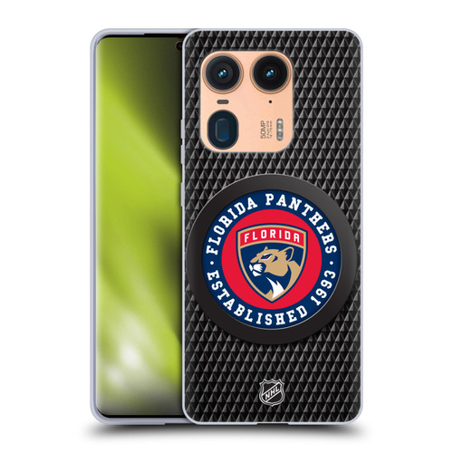 NHL Florida Panthers Puck Texture Soft Gel Case for Motorola Edge 50 Ultra/X50 Ultra