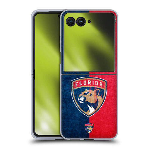 NHL Florida Panthers Half Distressed Soft Gel Case for Motorola Razr 50 Ultra