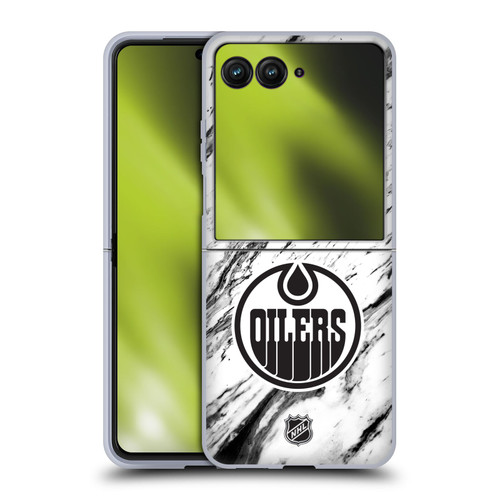 NHL Edmonton Oilers Marble Soft Gel Case for Motorola Razr 50 Ultra