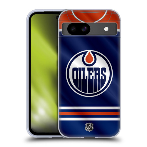 NHL Edmonton Oilers Jersey Soft Gel Case for Google Pixel 8a