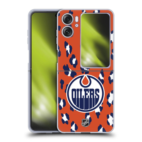 NHL Edmonton Oilers Leopard Pattern Soft Gel Case for OPPO Find N2 Flip