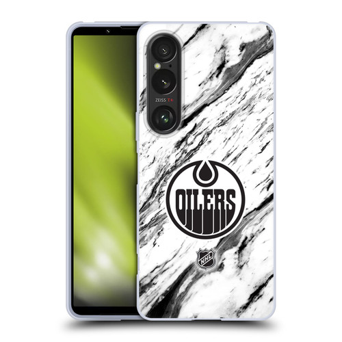 NHL Edmonton Oilers Marble Soft Gel Case for Sony Xperia 1 VI 5G