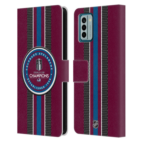 NHL 2022 Stanley Cup Champions Colorado Avalanche Puck Pattern Leather Book Wallet Case Cover For Nokia G42