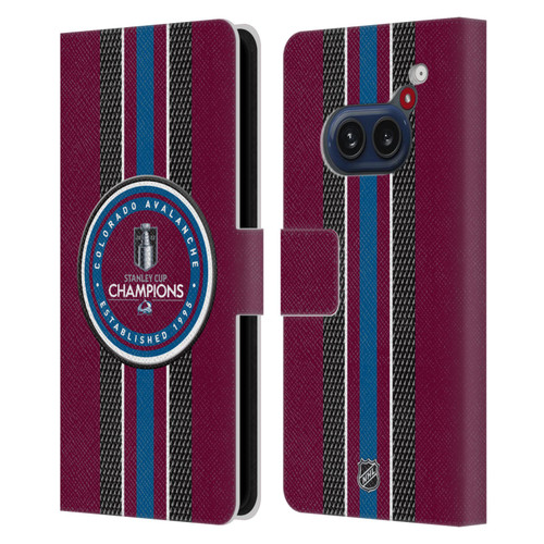 NHL 2022 Stanley Cup Champions Colorado Avalanche Puck Pattern Leather Book Wallet Case Cover For Nothing Phone (2a)