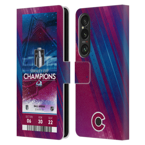 NHL 2022 Stanley Cup Champions Colorado Avalanche Ticket Leather Book Wallet Case Cover For Sony Xperia 1 VI 5G