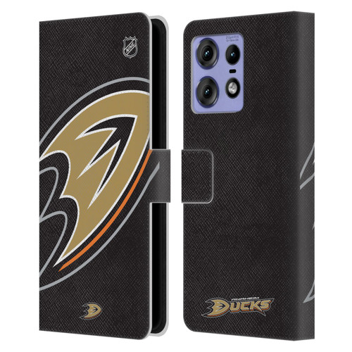 NHL Anaheim Ducks Oversized Leather Book Wallet Case Cover For Motorola Edge 50 Pro NHL Anaheim Ducks Oversized Leather Book Wallet Case Cover For Motorola Edge 50 Pro