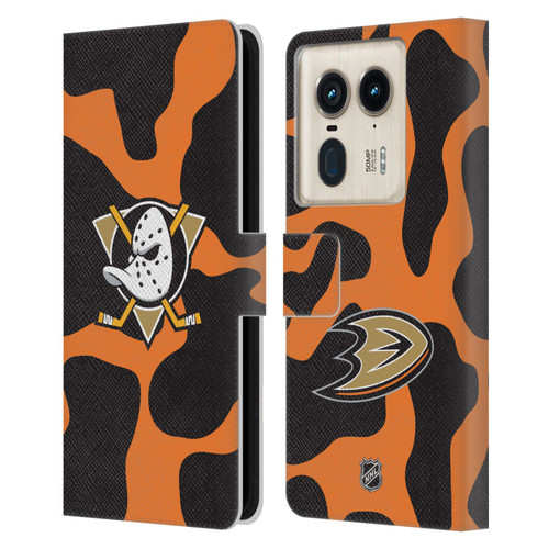 NHL Anaheim Ducks Cow Pattern Leather Book Wallet Case Cover For Motorola Edge 50 Ultra/X50 Ultra NHL Anaheim Ducks Cow Pattern Leather Book Wallet Case Cover For Motorola Edge 50 Ultra/X50 Ultra