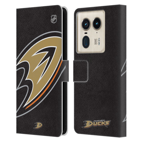 NHL Anaheim Ducks Oversized Leather Book Wallet Case Cover For Motorola Edge 50 Ultra/X50 Ultra