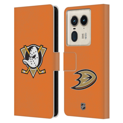 NHL Anaheim Ducks Plain Leather Book Wallet Case Cover For Motorola Edge 50 Ultra/X50 Ultra NHL Anaheim Ducks Plain Leather Book Wallet Case Cover For Motorola Edge 50 Ultra/X50 Ultra