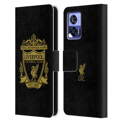 Liverpool Football Club Crest 1 Black 3 Leather Book Wallet Case Cover For Motorola Edge 30 Neo 5G