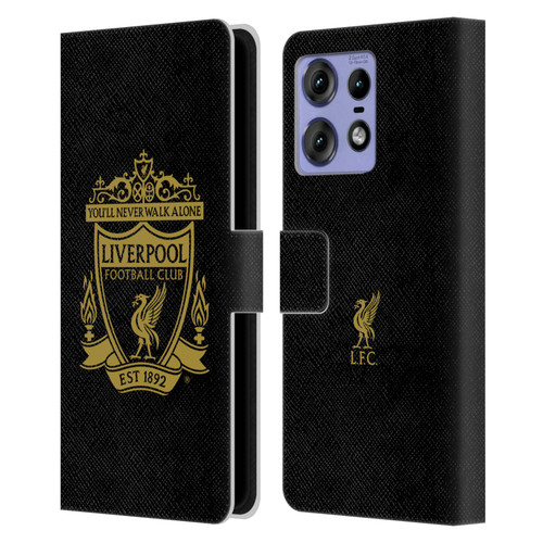Liverpool Football Club Crest 1 Black 3 Leather Book Wallet Case Cover For Motorola Edge 50 Pro