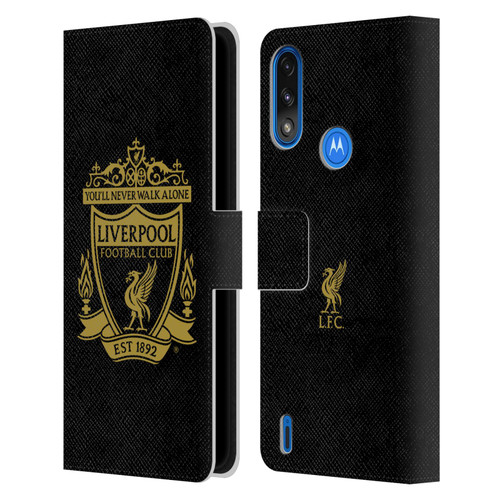 Liverpool Football Club Crest 1 Black 3 Leather Book Wallet Case Cover For Motorola Moto E7 Power / Moto E7i Power