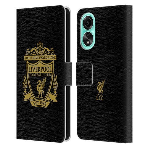Liverpool Football Club Crest 1 Black 3 Leather Book Wallet Case Cover For OPPO A78 4G