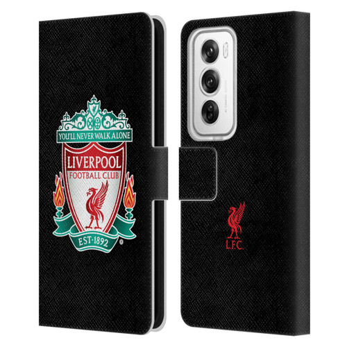 Liverpool Football Club Crest 1 Black 1 Leather Book Wallet Case Cover For OPPO Reno12 Pro 5G