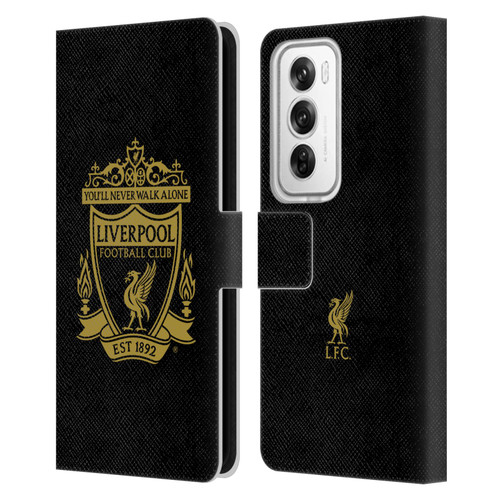 Liverpool Football Club Crest 1 Black 3 Leather Book Wallet Case Cover For OPPO Reno12 Pro 5G