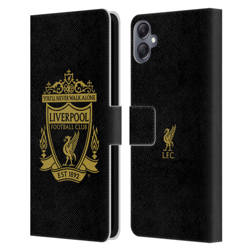Liverpool Football Club Crest 1 Black 3 Leather Book Wallet Case Cover For Samsung Galaxy A05