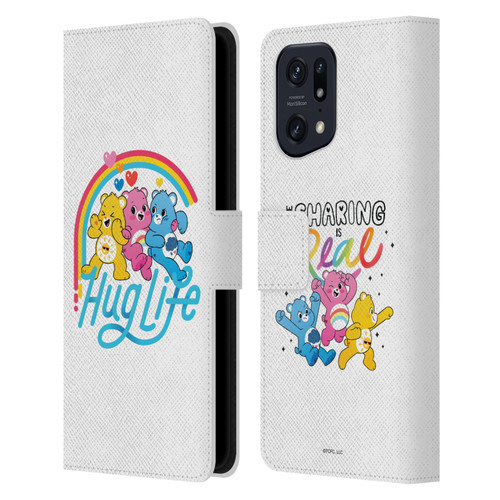 Care Bears Graphics Group Hug Life Leather Book Wallet Case Cover For OPPO Find X5