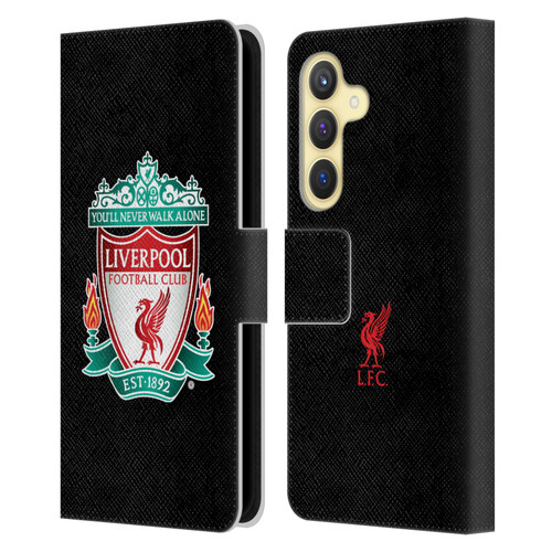 Liverpool Football Club Crest 1 Black 1 Leather Book Wallet Case Cover For Samsung Galaxy S24 5G