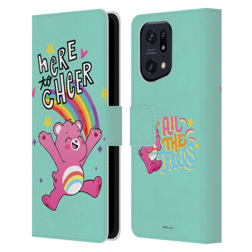 Care Bears Graphics Cheer Leather Book Wallet Case Cover For OPPO Find X5 Pro