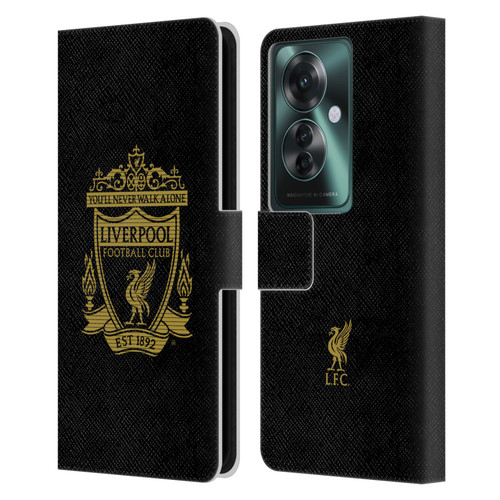 Liverpool Football Club Crest 2 Black 2 Leather Book Wallet Case Cover For OPPO Reno11 F 5G / F25 Pro 5G