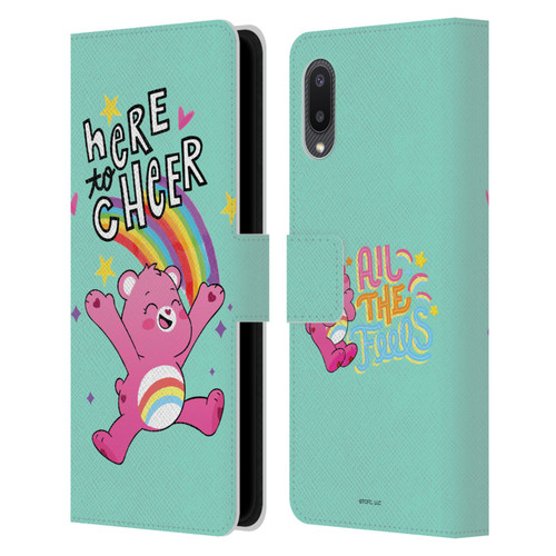 Care Bears Graphics Cheer Leather Book Wallet Case Cover For Samsung Galaxy A02/M02 (2021)