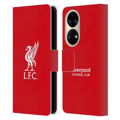 Liverpool Football Club Liver Bird White Logo In Red Leather Book Wallet Case Cover For Huawei P50