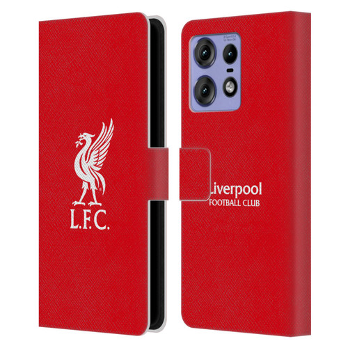 Liverpool Football Club Liver Bird White Logo In Red Leather Book Wallet Case Cover For Motorola Edge 50 Pro