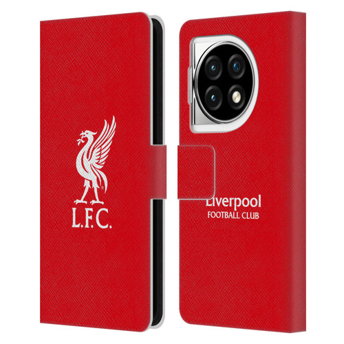 Liverpool Football Club Liver Bird White Logo In Red Leather Book Wallet Case Cover For OPPO OnePlus Ace 3 5G