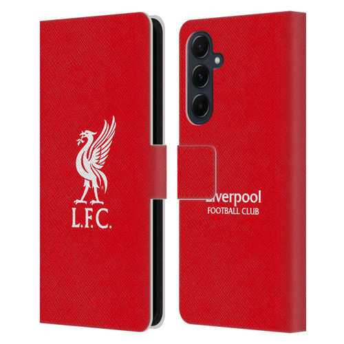 Liverpool Football Club Liver Bird White Logo In Red Leather Book Wallet Case Cover For Samsung Galaxy A55 5G