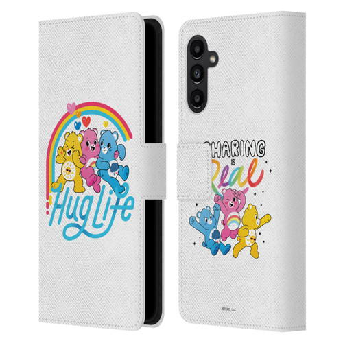 Care Bears Graphics Group Hug Life Leather Book Wallet Case Cover For Samsung Galaxy A13 5G (2021)