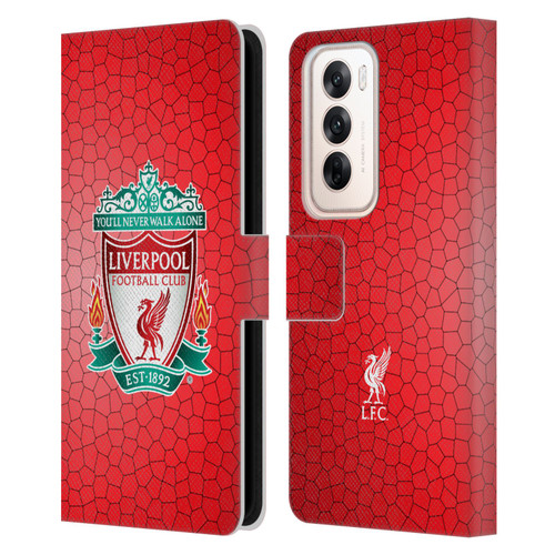 Liverpool Football Club Crest 2 Red Pixel 1 Leather Book Wallet Case Cover For OPPO Reno12 5G