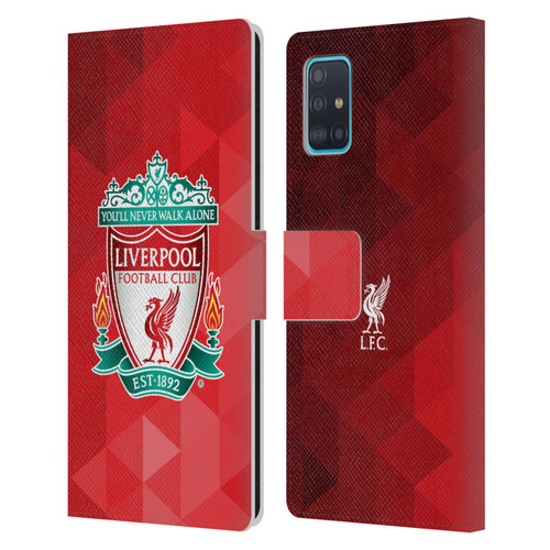 Liverpool Football Club Crest 1 Red Geometric 1 Leather Book Wallet Case Cover For Samsung Galaxy A51 (2019)