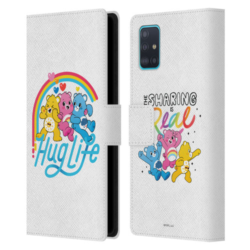 Care Bears Graphics Group Hug Life Leather Book Wallet Case Cover For Samsung Galaxy A51 (2019)