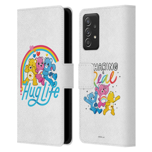 Care Bears Graphics Group Hug Life Leather Book Wallet Case Cover For Samsung Galaxy A52 / A52s / 5G (2021)