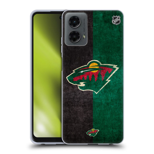 NHL Minnesota Wild Half Distressed Soft Gel Case for Motorola Moto G (2024)