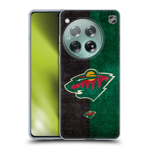 NHL Minnesota Wild Half Distressed Soft Gel Case for OnePlus 12