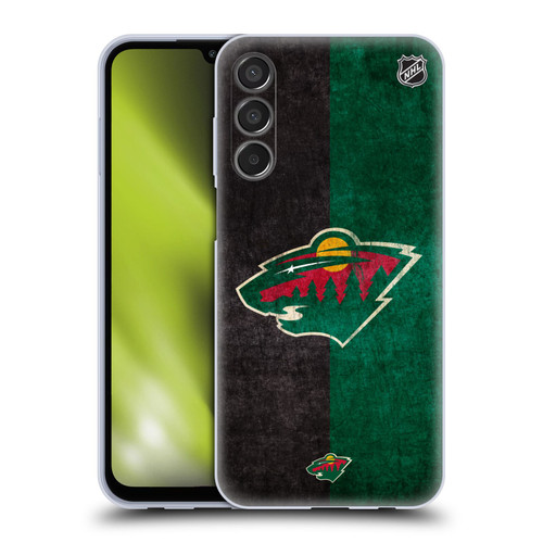 NHL Minnesota Wild Half Distressed Soft Gel Case for Samsung Galaxy M15/F15 5G