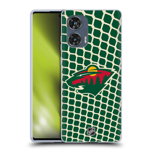 NHL Minnesota Wild Net Pattern Soft Gel Case for Motorola Edge 50 Fusion