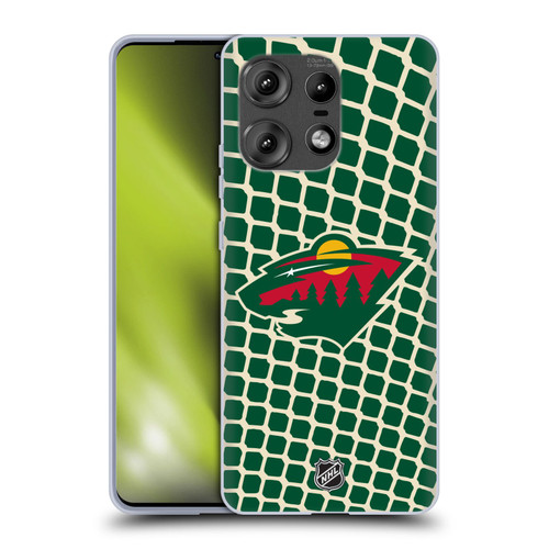 NHL Minnesota Wild Net Pattern Soft Gel Case for Motorola Edge 50 Pro